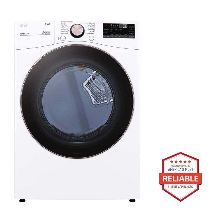 LG 7.4 cu. ft. Ultra Large Capacity Smart wi-fi Enabled Front Load Gas Dryer with TurboSteam and Built-In Intelligence