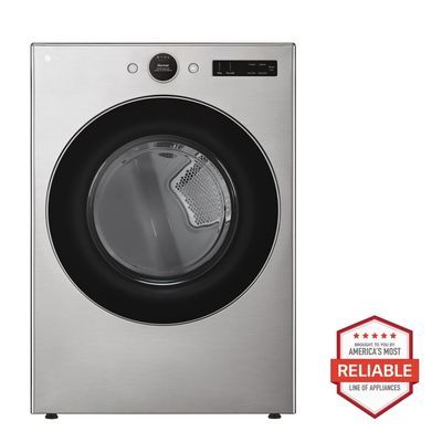 LG 7.4 cu. ft. Ultra Large Capacity Smart Front Load Electric Energy Star Dryer with Sensor Dry & Steam Technology