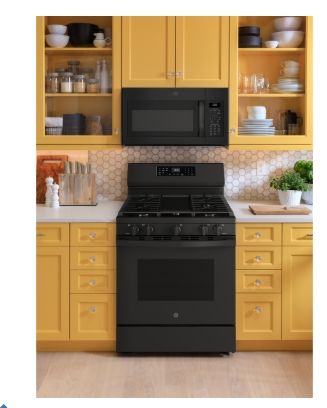 GE® 30" Free-Standing Gas Convection Range with No Preheat Air Fry and EasyWash™ Oven Tray Model #: GGF600AVBB