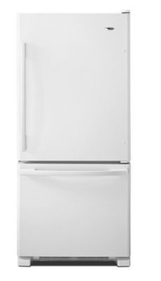 AMANA White 29-inch Wide Bottom-Freezer Refrigerator with EasyFreezer™ Pull-Out Drawer -- 18 cu. ft. Capacity Model #: ABB1924BRW