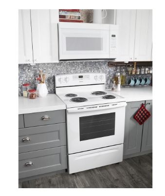 AMANA 30-inch Amana® Electric White Range with Bake Assist Temps ​Model #: ACR4303MFW