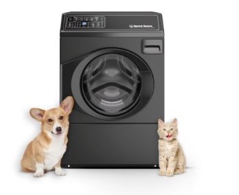 SPEEDQUEEN matte black front load washer Model #: FF7009BN