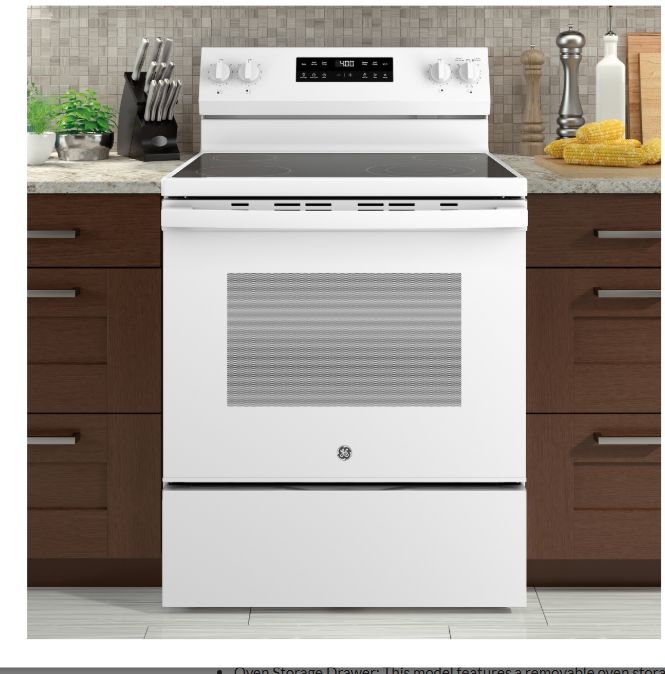 GE® ENERGY STAR® 30" Free-Standing Electric Range ​Model #: GRF400PVWW