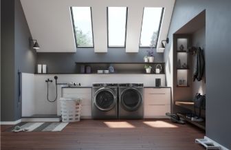 GE Profile ENERGY STAR 7.8 cu. ft. Capacity Smart Front Load Electric Dryer PFD95ESPWDS