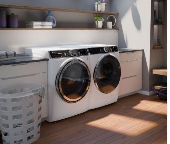 GE Profile 7.8 cu. ft. Capacity Smart Front Load Gas Dryer with Steam and Sanitize Cycle PFD87GSSVWW