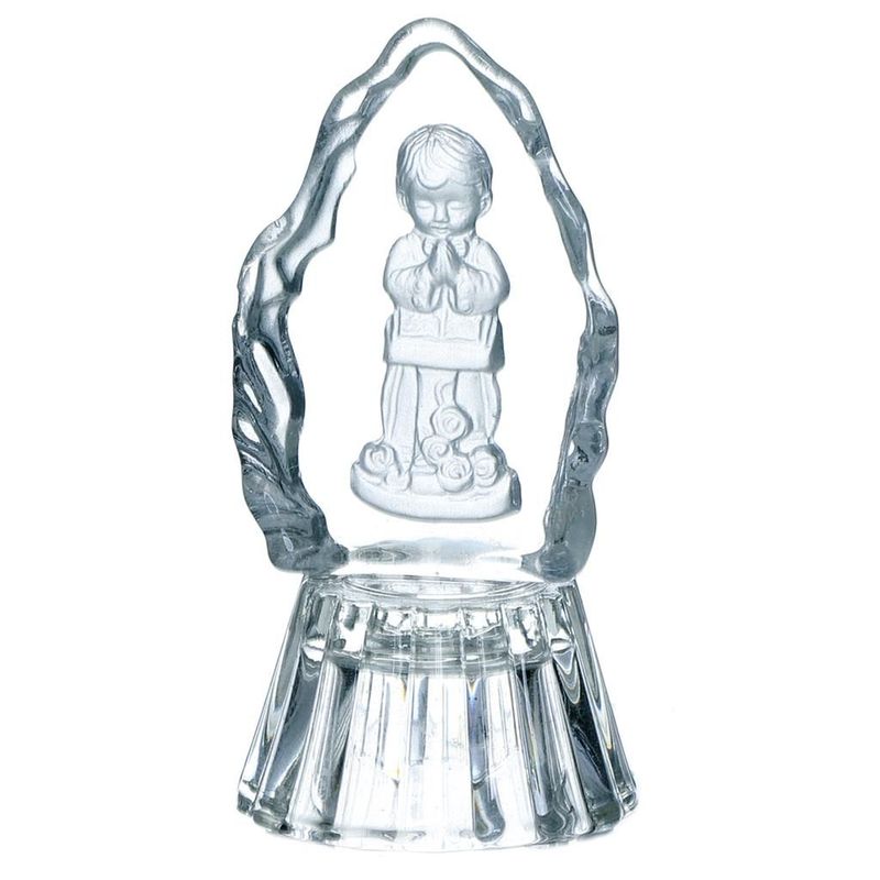 STATUE EN VERRE COMMUNION GARÇON 7CM