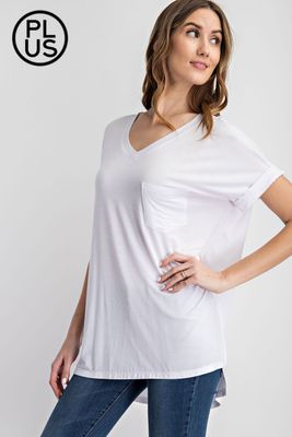 Rae Mode Butter Soft V Neck Short Sleeve-Multiple Colors-S-3X