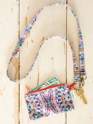 Zip Pouch Lanyard Dark Cream