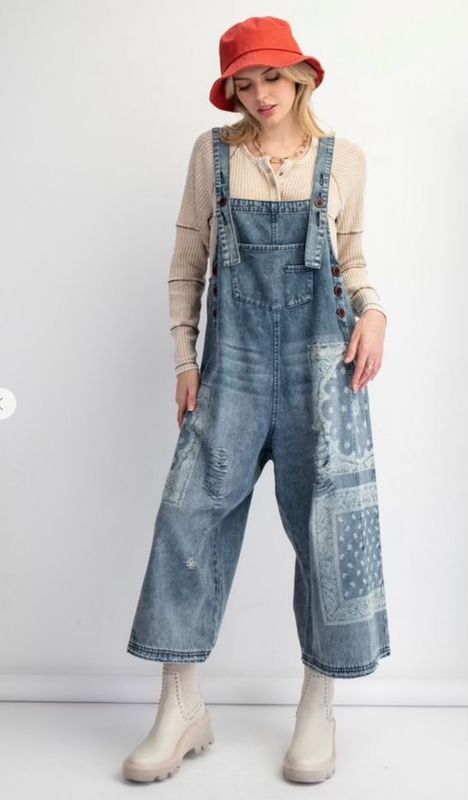 Easel washed Loose fit overalls