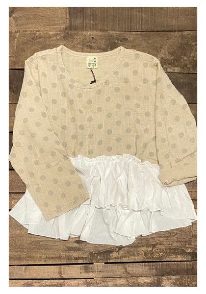 Jaded Gypsy polka dot top O/S