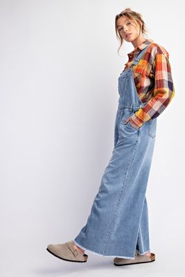 Easel wide leg overalls stone washed 
