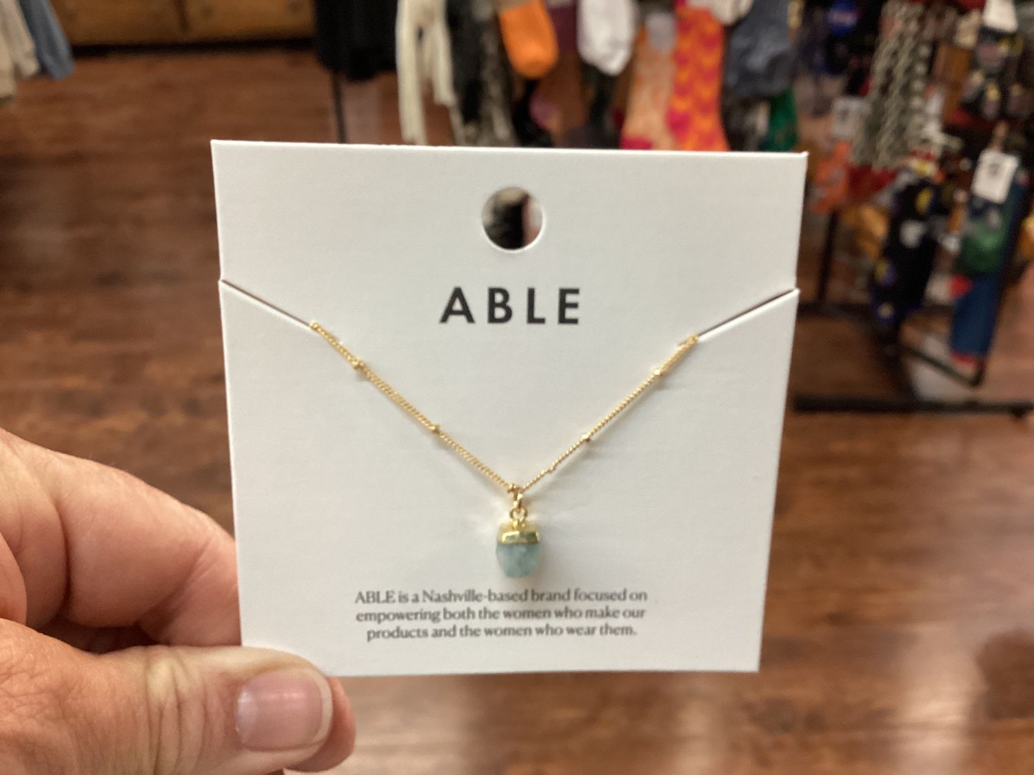 Able Aquamarine pendant necklace
