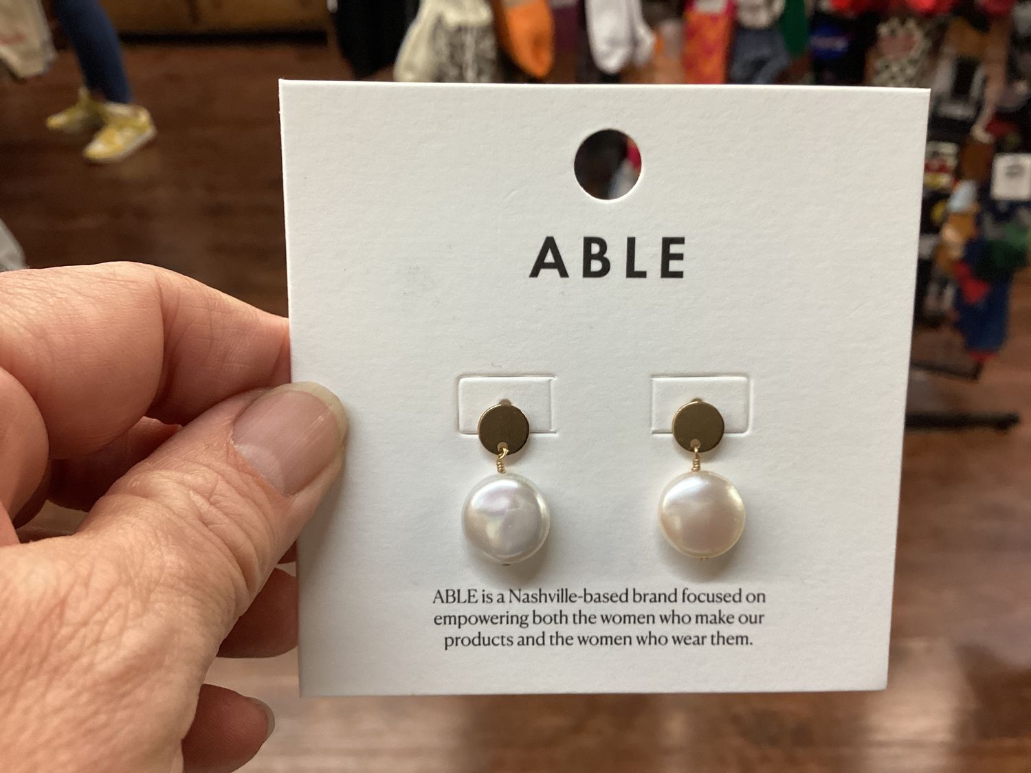 Able Coin Pearl earrings