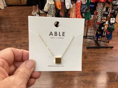 Able Square charm necklace