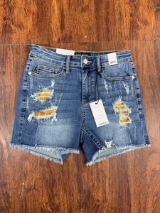 Judy Blue Hi Waisted Printed Pocket Cutoffs, Size: S