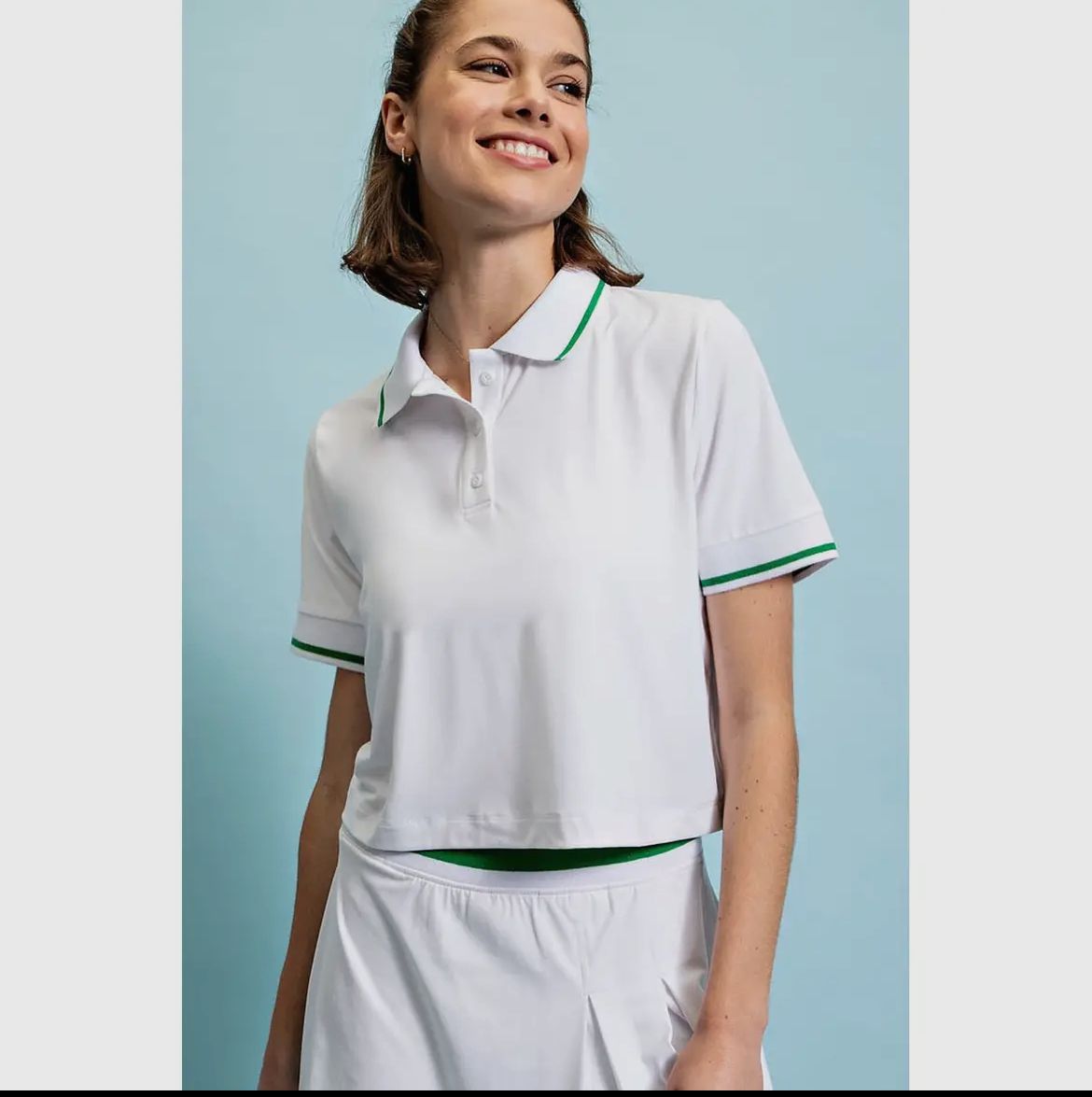 Rae Mode Tennis Polo Crop, Size: S