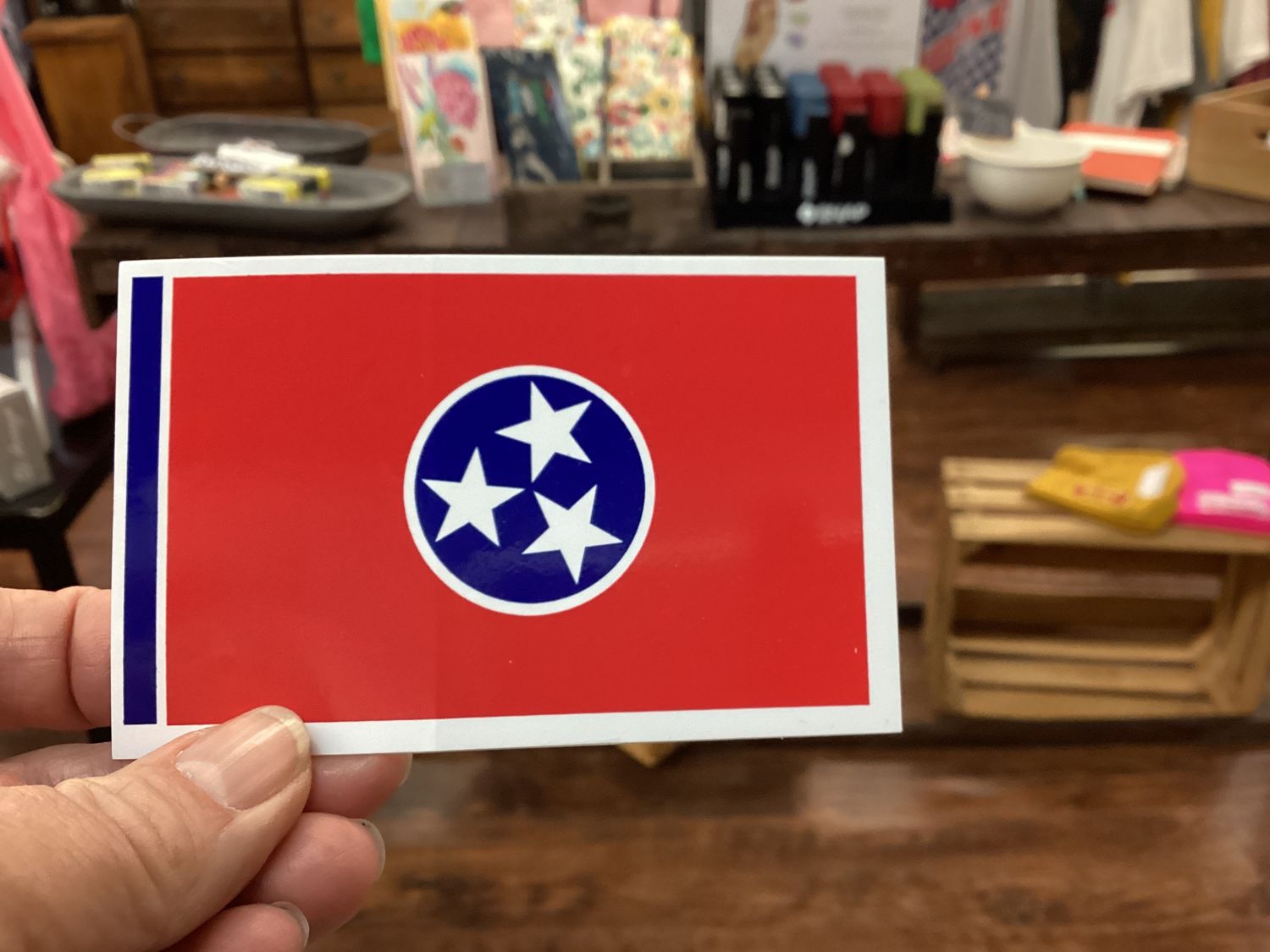 Volunteer Traditions Red TN Flag Sticker