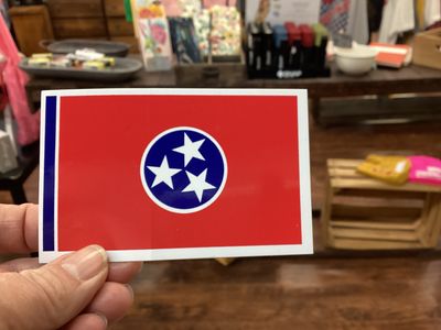 Volunteer Traditions Red TN Flag Sticker