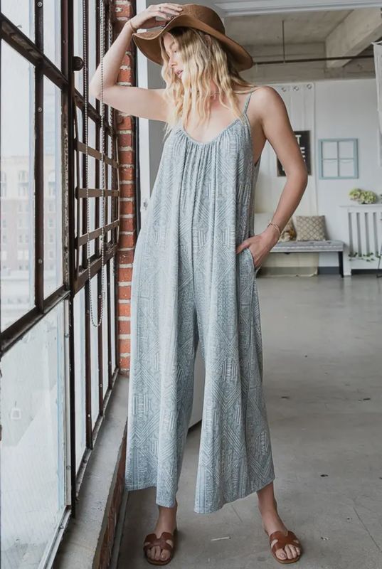 Bucket List Aztec wide leg jumpsuit 