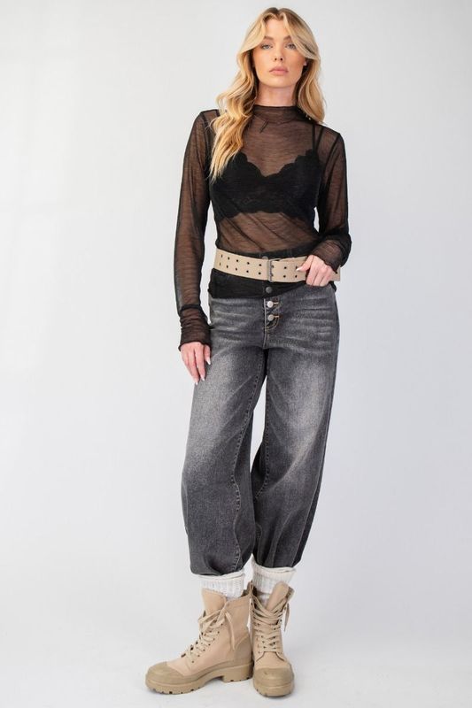 Easel black mesh top