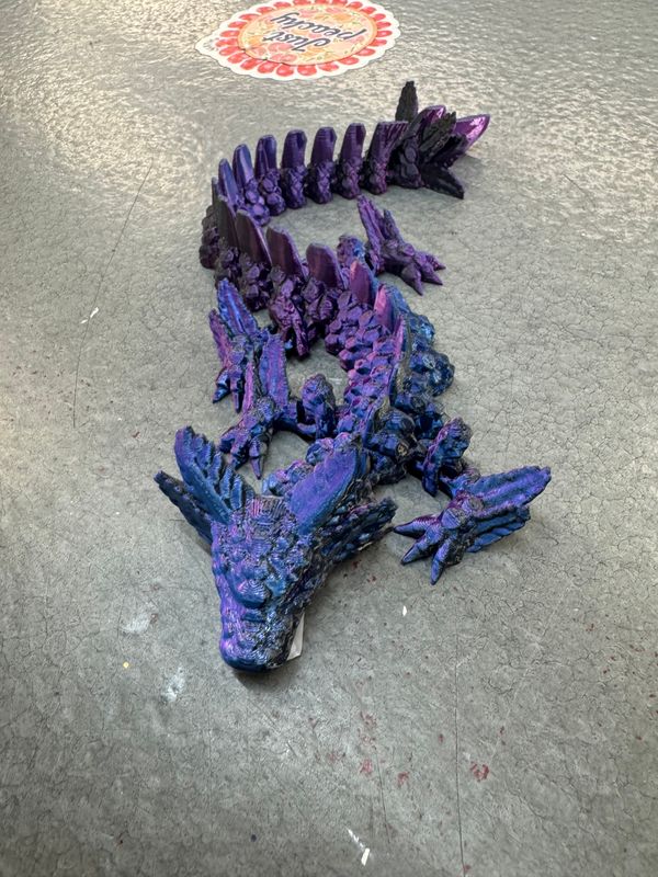 3D purple blue dragon toy