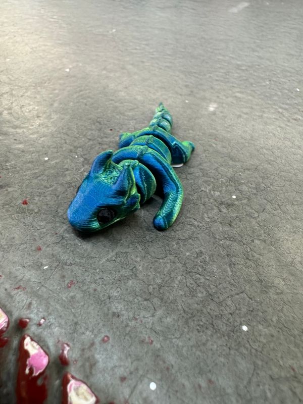 3D blue green dragon