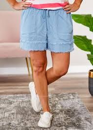 Easel light denim shorts 