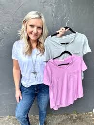 Rae Mode washed cotton short sleeve top