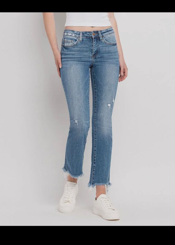 Flying Monkey mid rise distressed boot cut jeans
