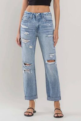 Flying Monkey hi rise cuffed boyfriend jeans