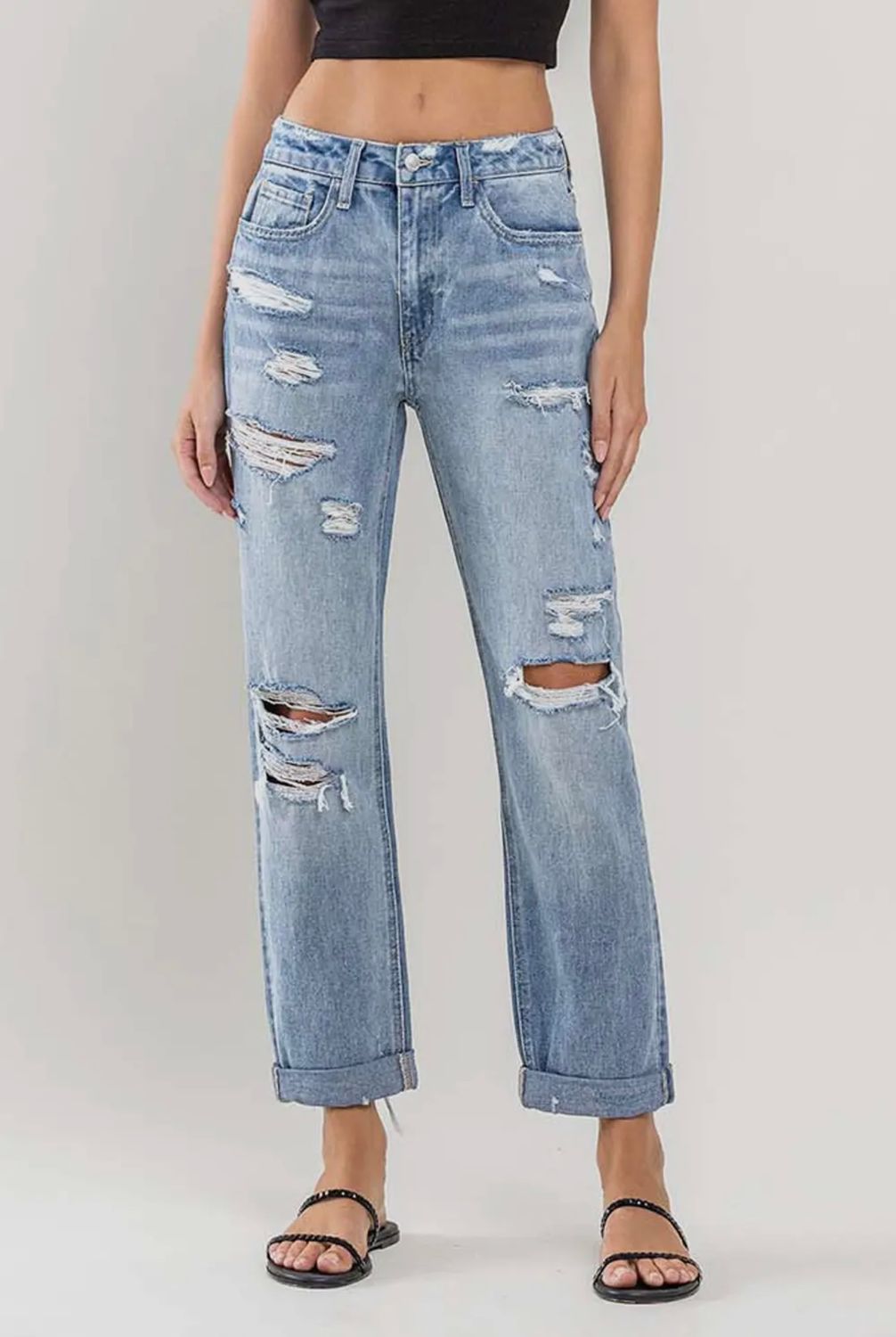 Flying Monkey hi rise cuffed boyfriend jeans, Size: 24