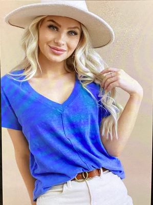Z Supply Asher V-Neck Tee Riviera Blue