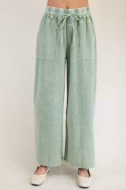 Easel Sage Linen pants