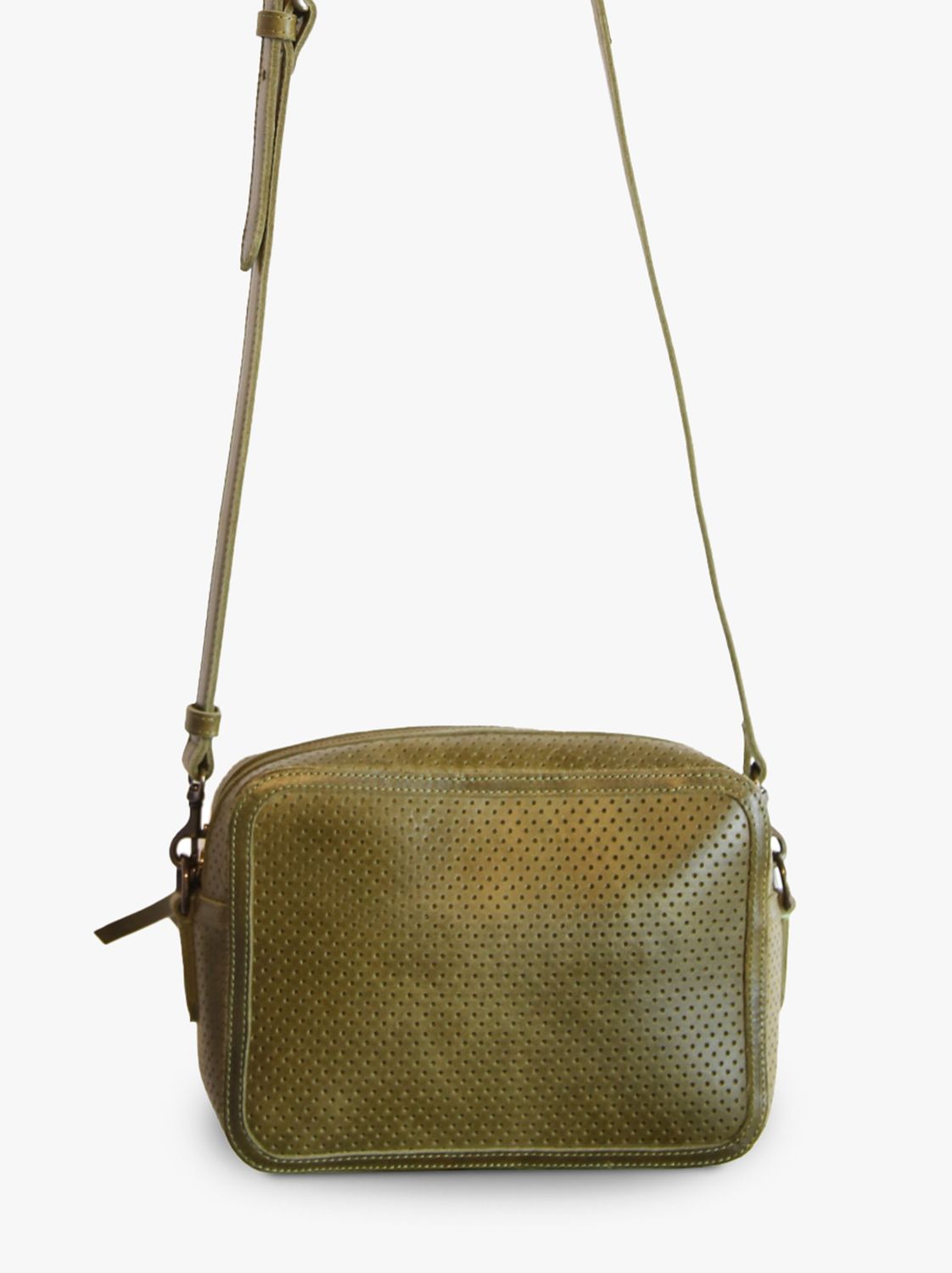Able medium zipper crossbody , Color: Perforated Moss