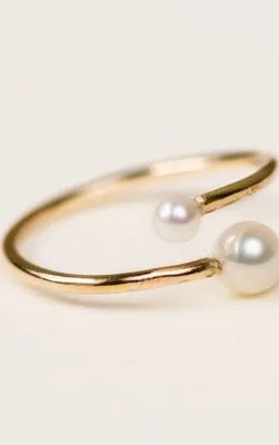 Able pearl duo ring gold