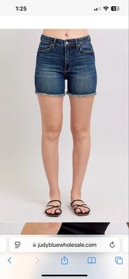 Judy Blue Fray Hem Shorts, tummy control