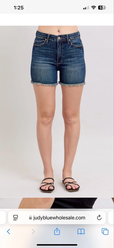 Judy Blue Fray Hem Shorts, tummy control