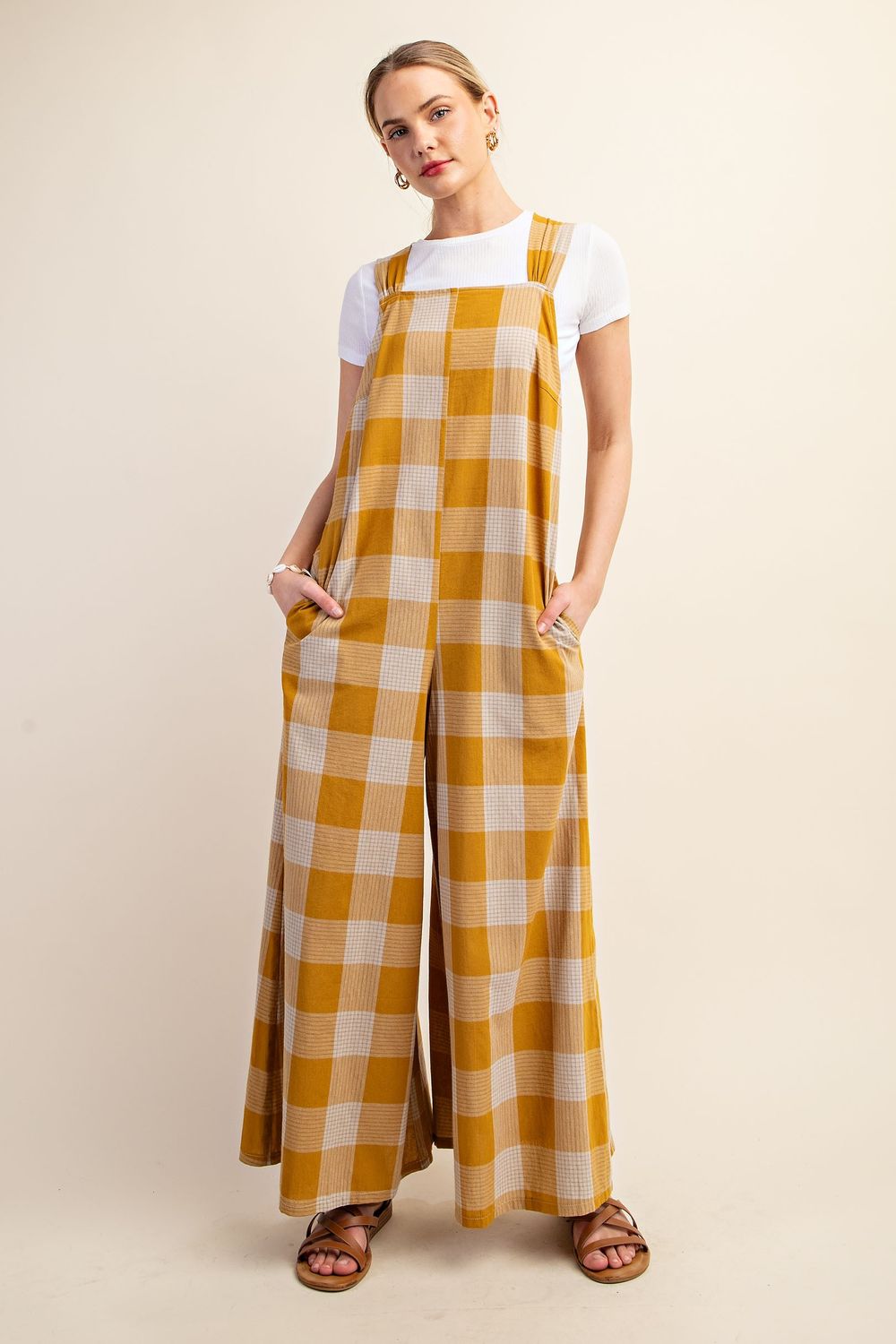 GiGio Wide Leg Jumpsuit, Color: Mustard, Size: S