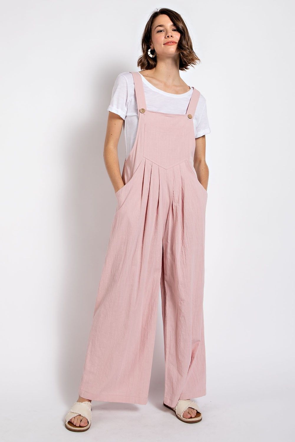 GiGio Pintuck Detail Overall, Color: Dusty Pink, Size: S