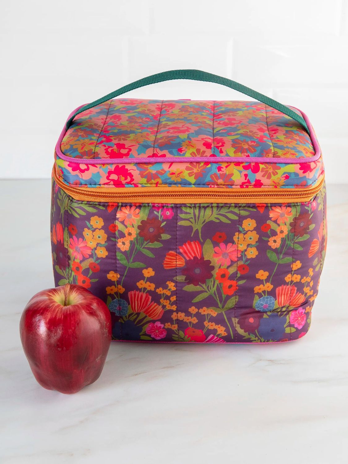 Natural Life Mini Cooler Lunchbox, Color: FlorAlBlue/Pink Clusters