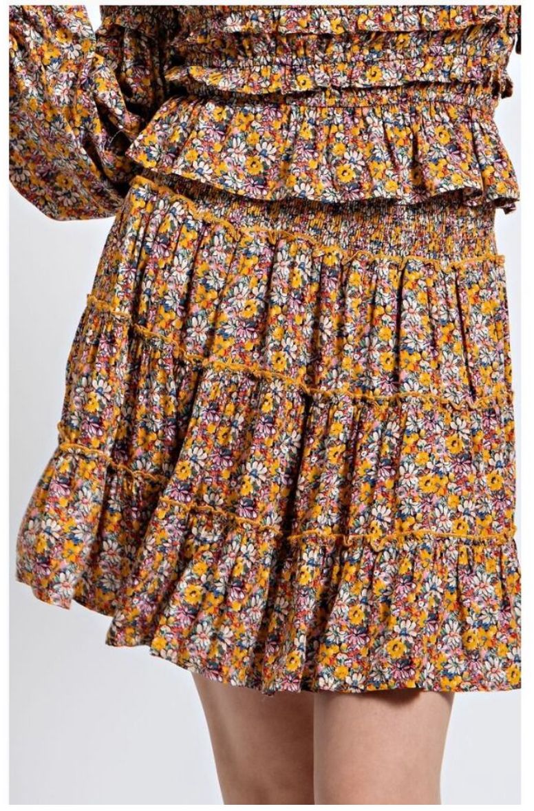 Easel Short Skirt , Color: Sunflower, Size: S