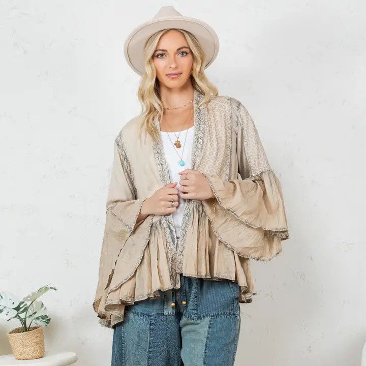Young Threads Boho Frill Jacket , Size: 1x