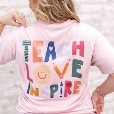 Callie Danielle Tees Teach Love Inspire, Color: Blush, Size: S