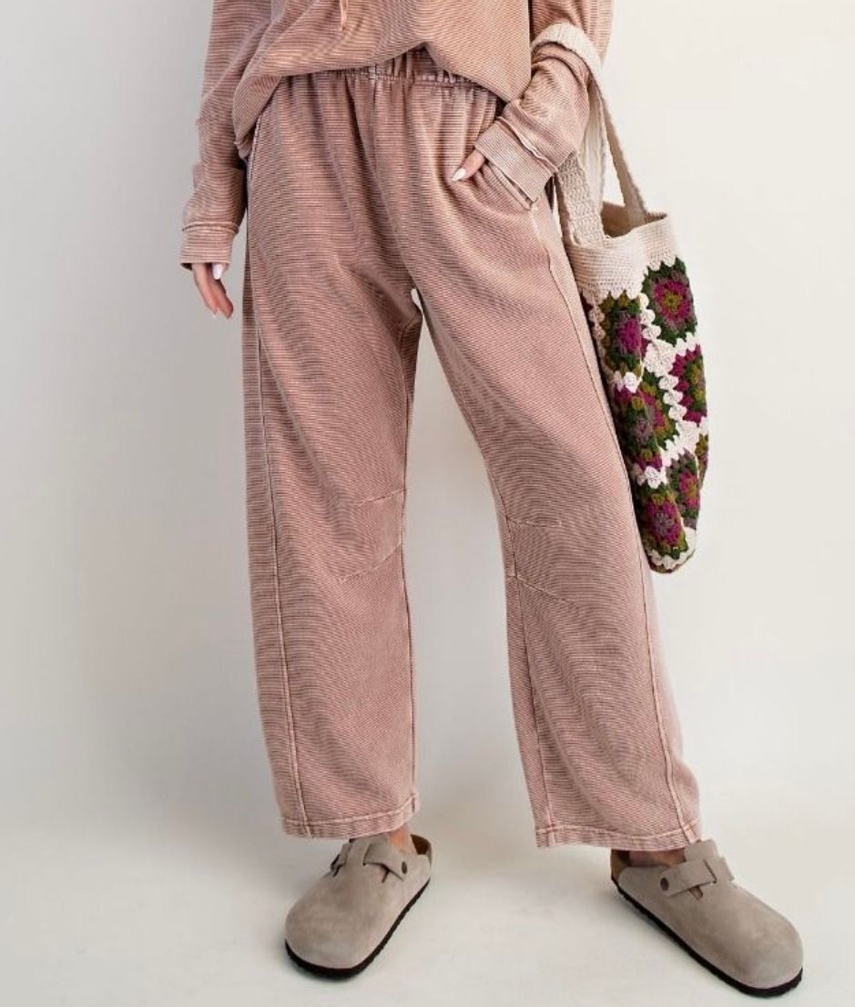 Easel Rib Knit Pants, Color: Lt Mocha, Size: S