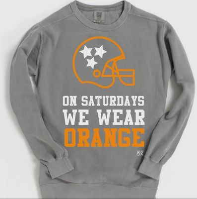 Give Her Six “on Saturdays” sweatshirt