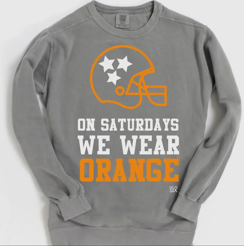 Give Her Six “on Saturdays” sweatshirt