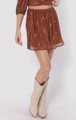 Sadie and Sage LAST DANCE PLISSE SWING MINI SKIRT
