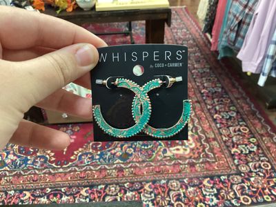 Coco + Carmen Green and Gold Hoops