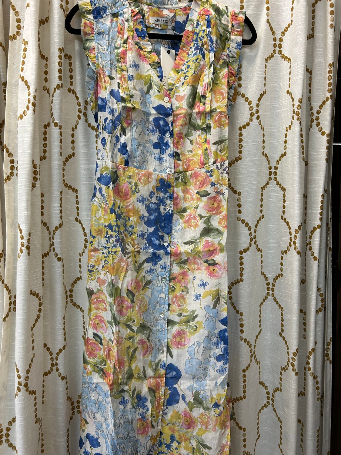 Paparazzi Print Voile Dress, Size: Small