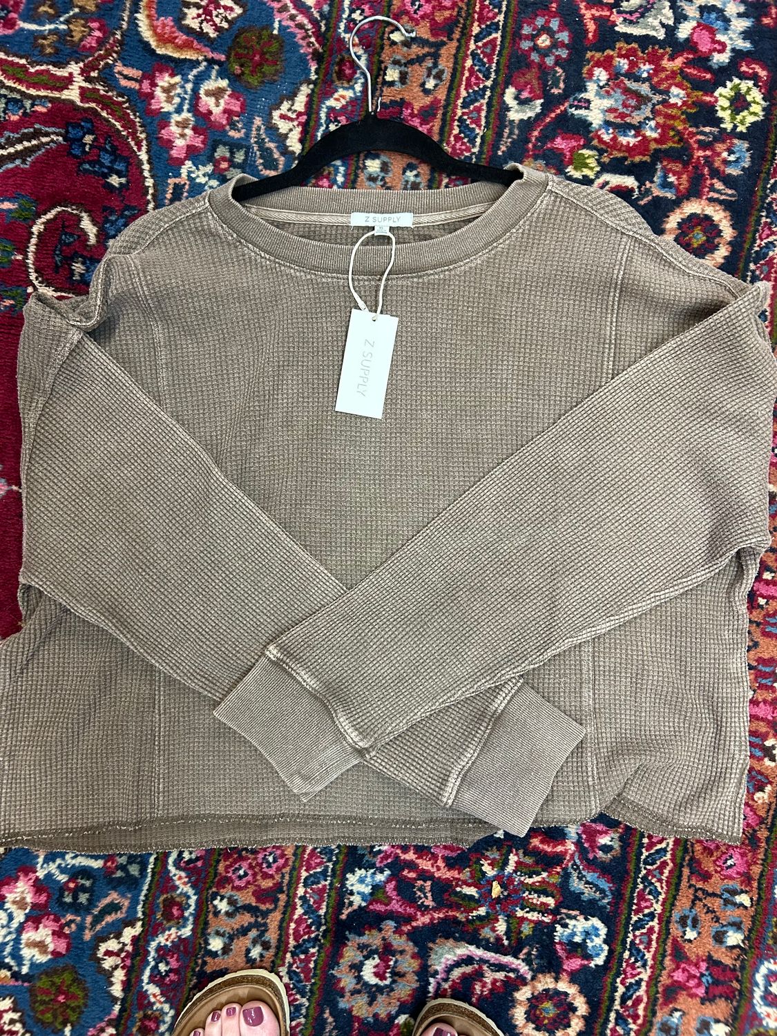 Z Supply Angel Mini Thermal, Color: Taupe, Size: S